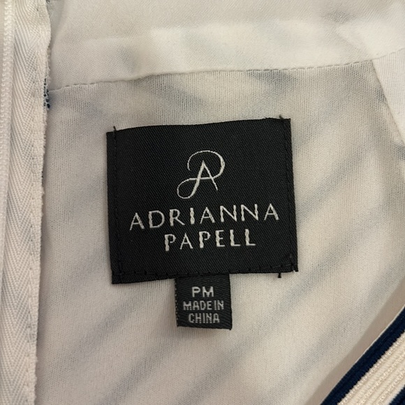 Adrianna Papell cap sleeve striped midi dress, size women’s Petite Medium - Picture 6 of 13